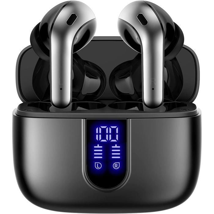 VEAOOL Wireless Bluetooth 5.4 Earbuds, IPX5 Waterproof Sports Stereo Headphones, 60H Battery Life, Built-in Microphone