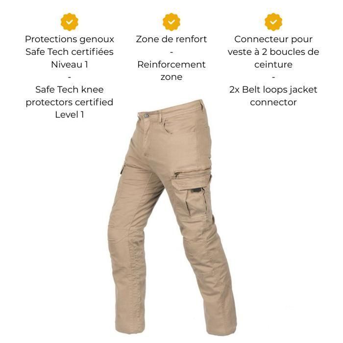 Pantalones de motociclista certificados para hombre | NAZAIRE MOTOBLOUZ