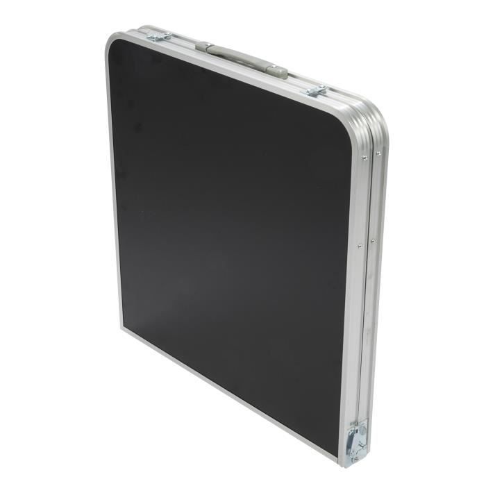 Mesa plegable - Camping - Aluminio 120x60cm - Negra - Multifuncional - Ligera