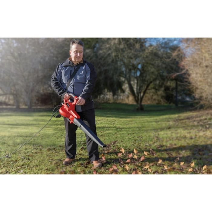 Soplador aspirador de hojas Einhell GC-EL 3000 E (3000 W, bolsa recolectora de 45 L, correa de alcance ajustable)