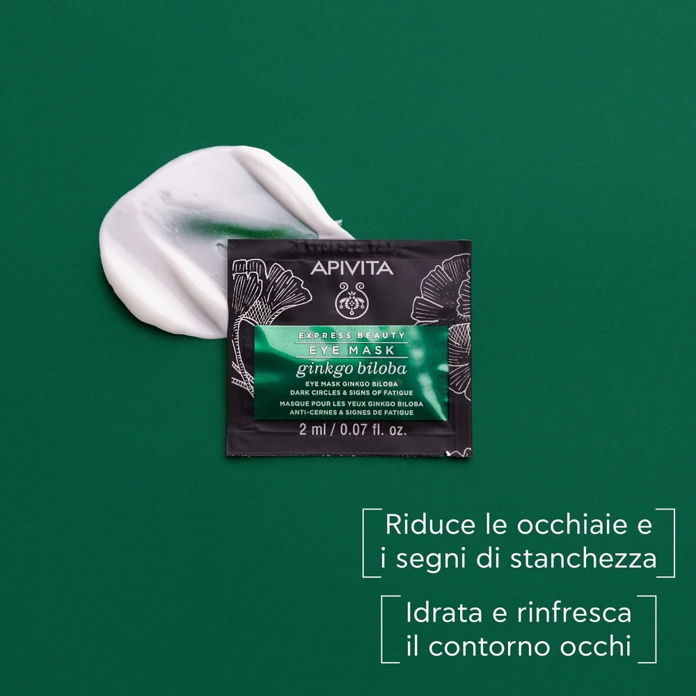 Express Beauty - Viso Maschera Occhi Occhiaie e Segni di Fatica al Gingko Biloba - Maschera Contorno Occhi