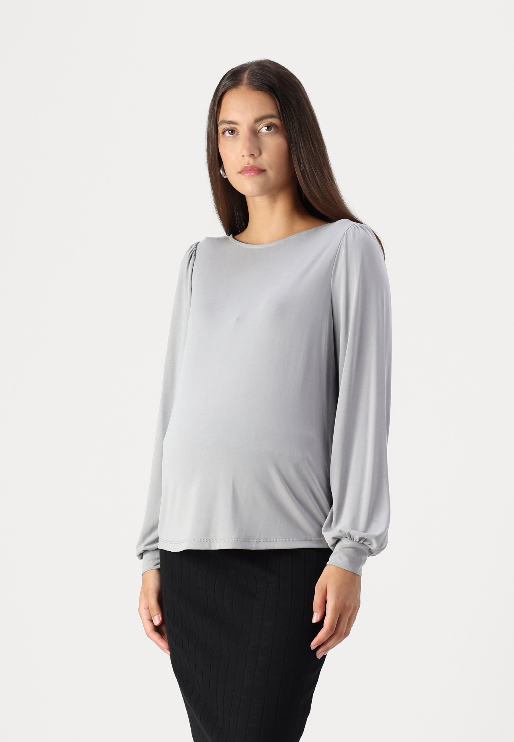 ONLY MATERNITY OLMFREE - Top met lange mouwen - ultiem grijs