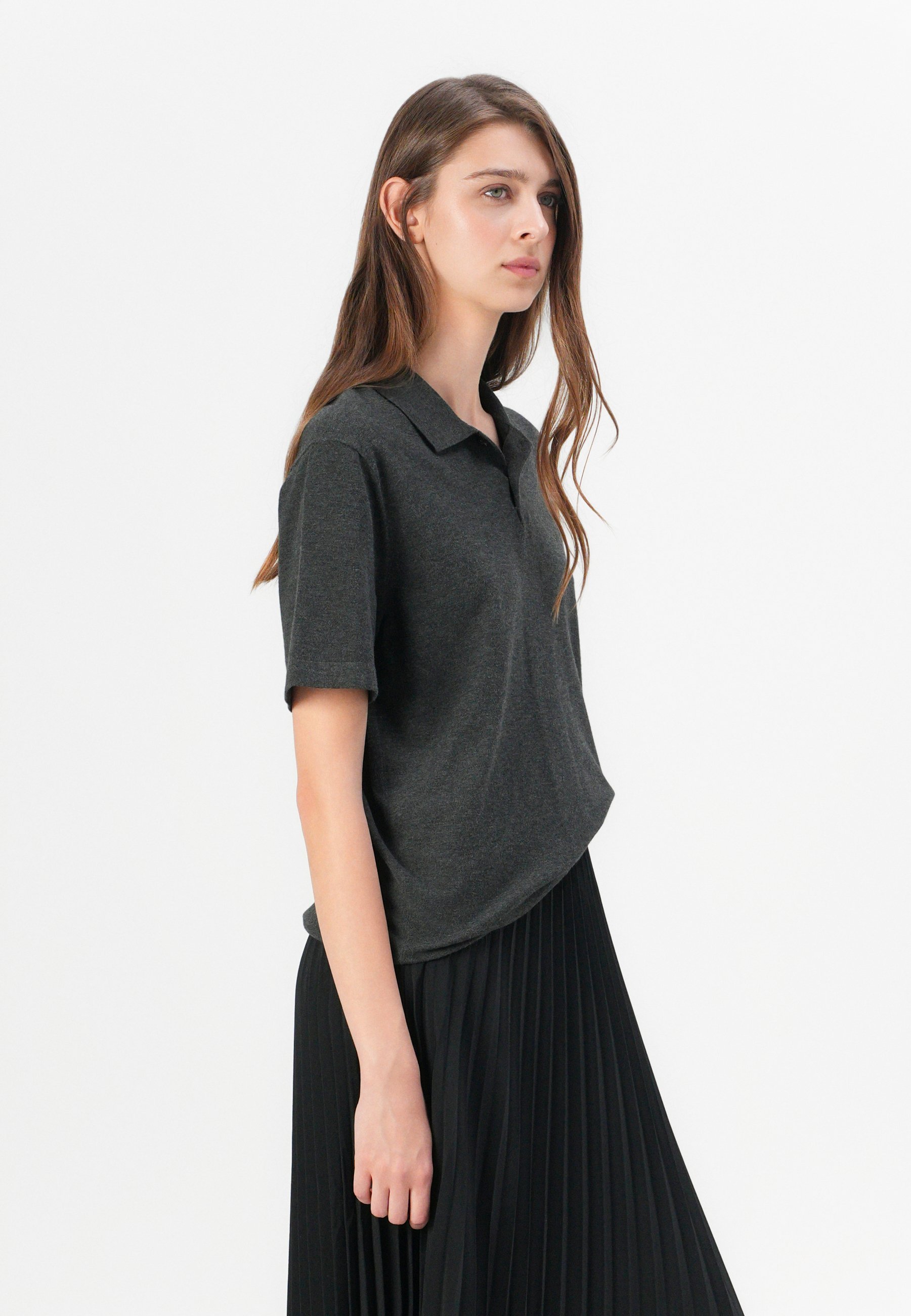 Selected Femme SLFALEXIS MIDI-rok - Geplooide rok - zwart