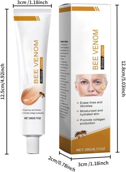 2 unidades de crema antiarrugas Boto-x con veneno de abeja, crema hidratante facial diaria con veneno de abeja.
