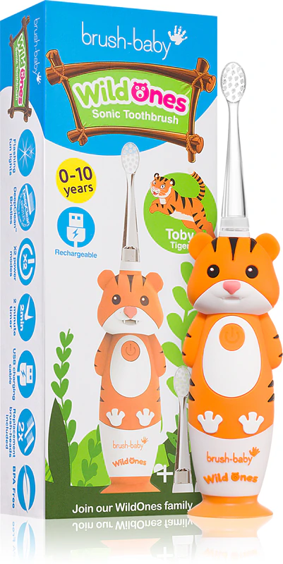 Escova de dentes elétrica Brush Baby WildOnes WildOne + 2 cabeças de reposição