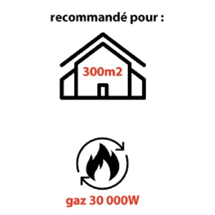 MECAFER Infrared Gas Heater - MH30000G - 30000 W - Compatible with butane and propane