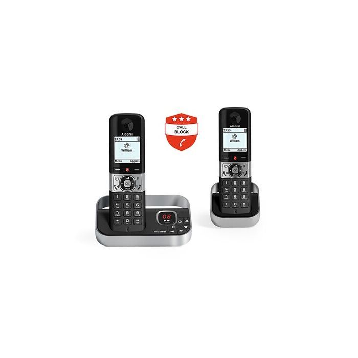 Téléphone sans fil - ALCATEL HOME - F890 Voice Duo - Répondeur intégré - Blocage d'appels - 2 combinés