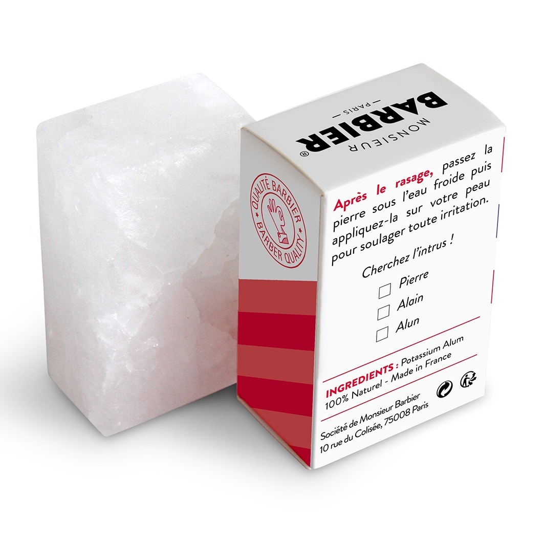 Piedra de alumbre para después del afeitado Monsieur Barbier - 75 g