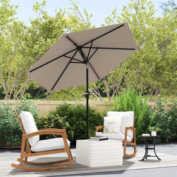 Outsunny - Parasol - Metaal - 230x230x216cm - Beige