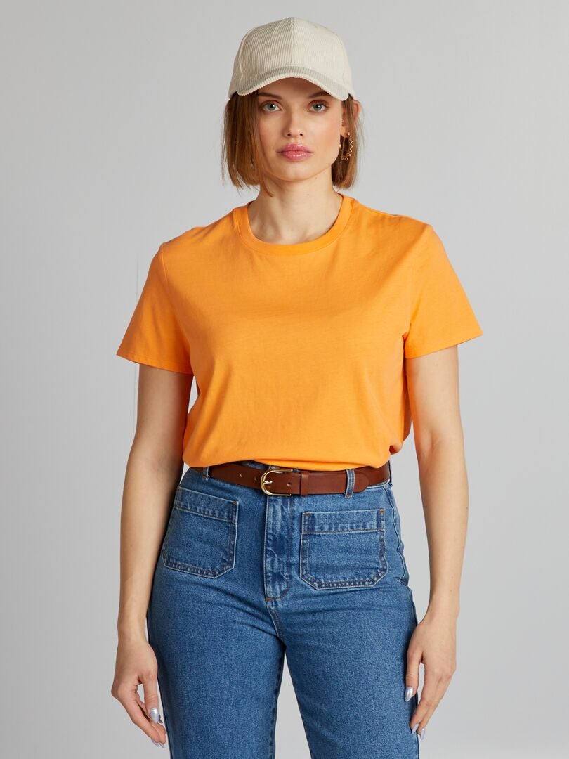 Effen jersey T-shirt - ORANJE