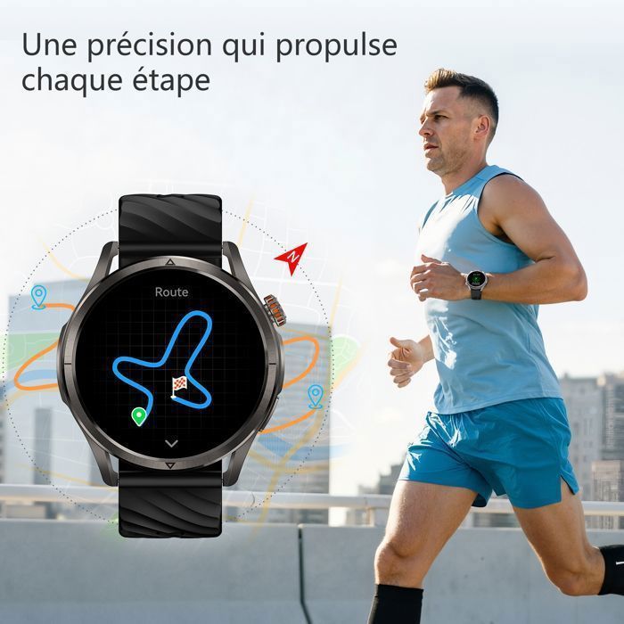 Relógio inteligente masculino KOSPET R10 com GPS integrado, resistência à água de 5 ATM, tela de 1,43
