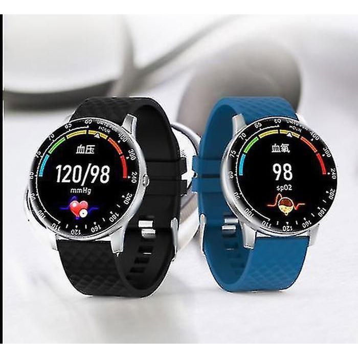Zwarte smartwatch met geïntegreerde activiteitstracker, realtime hartslagmeting, veelzijdig te gebruiken voor sport en dagelijks gebruik.
