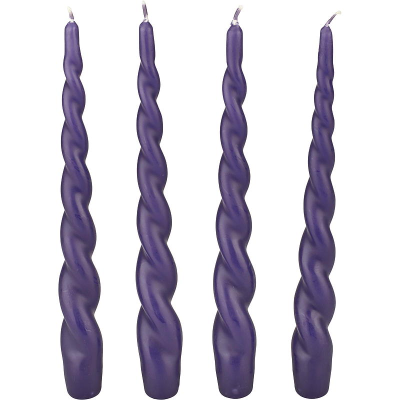 Vie Selected Spiral kaars, 4-pack, 24 cm, paars