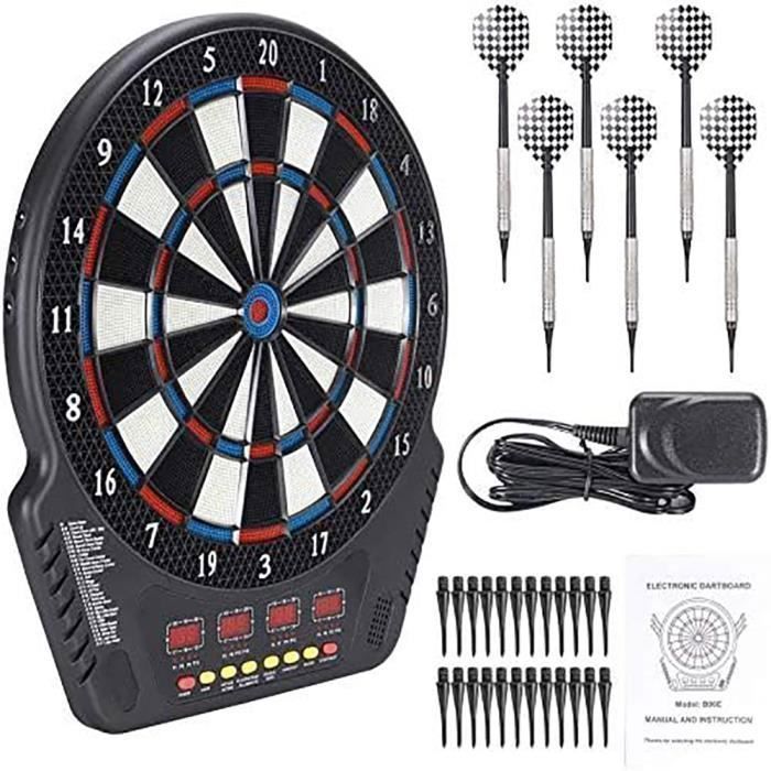Electronic Dartboard, LCD Display with 27 Different Games + 243 Variations to Choose From + 6 Darts for 16 Players