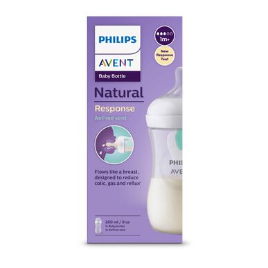 Philips Avent otroška steklenička Natural Response z ventilom Airfree, 260 ml