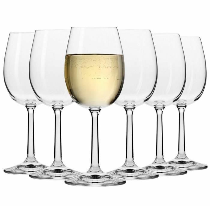 Krosno Petite Verre à Vin en Cristal - Lot de 6 Verres - 280 ml - Collection Pure - Lavable au Lave-Vaisselle