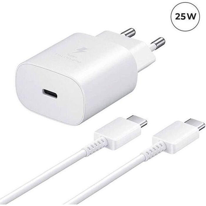 Cargador rápido USB-C de 25 W + cable USB-C a USB-C para Samsung Galaxy A25 5G de 6,5