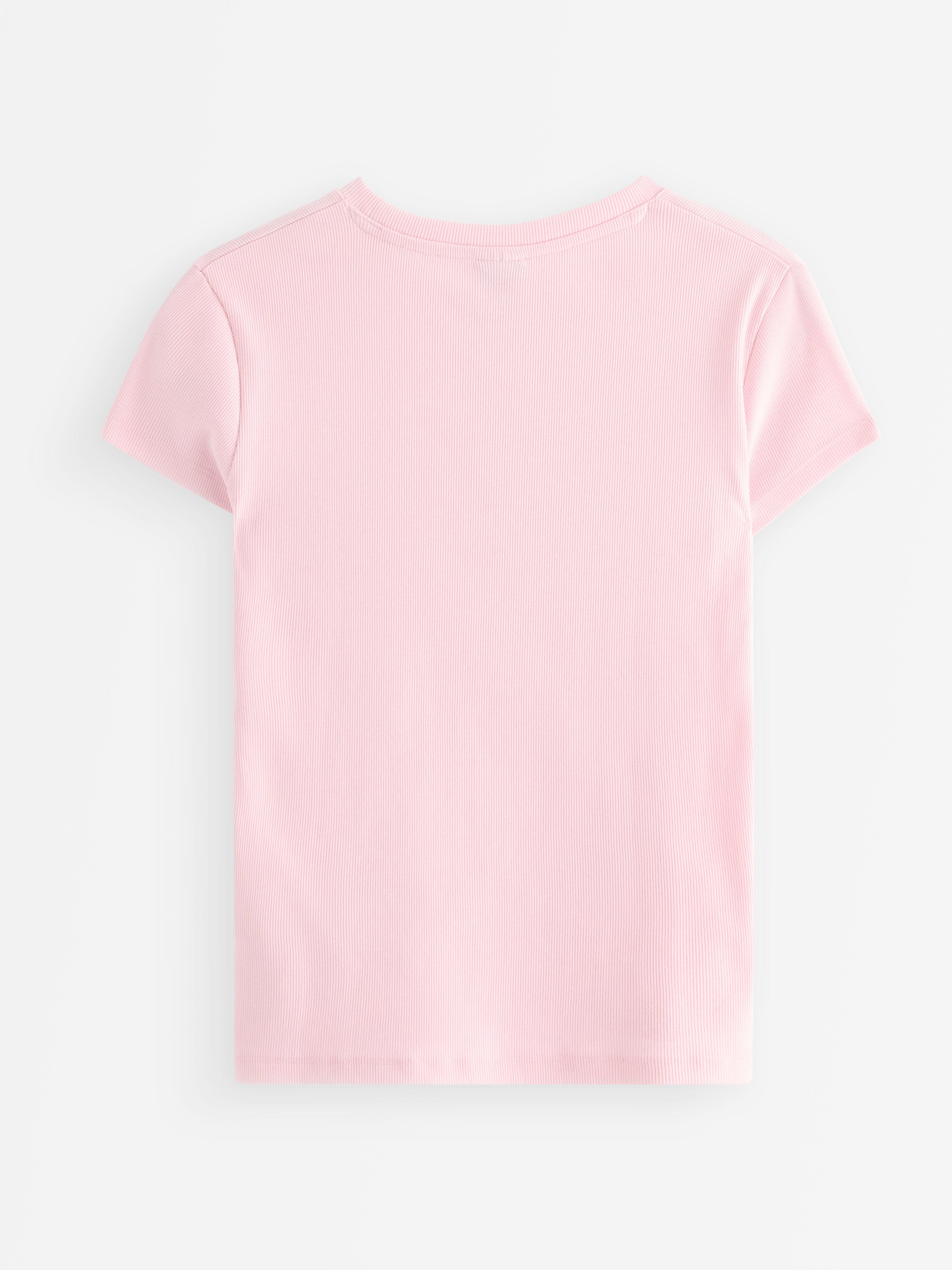 Žebrovaný top Hello Kitty světle růžový