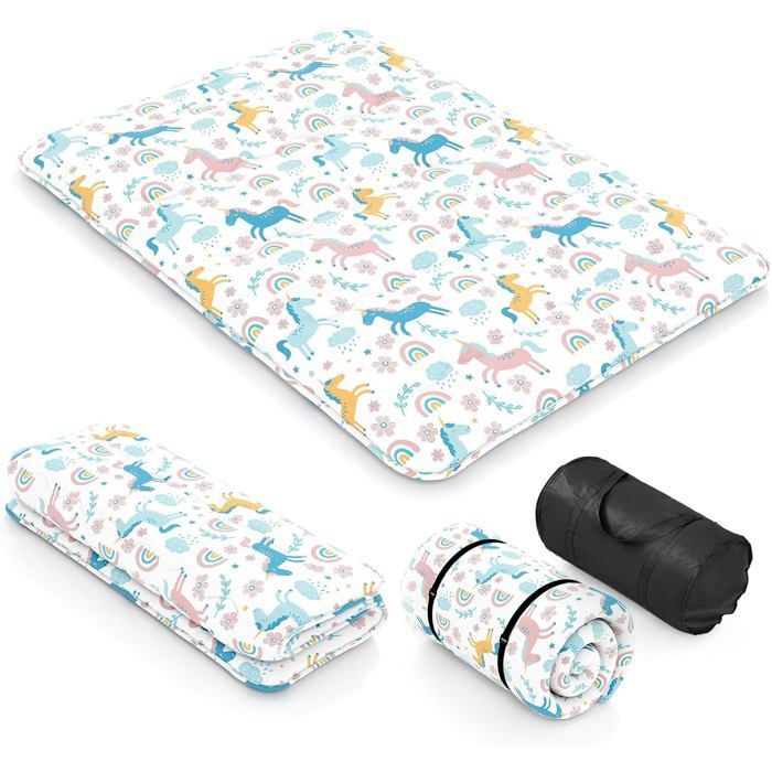 GIANTEX Ιαπωνικό Στρώμα Futon για 2 Άτομα 140x200CM - Κρεβάτι με Αναδιπλούμενο Δάπεδο και Φορητό με Τσάντα Μεταφοράς Μονόκερου