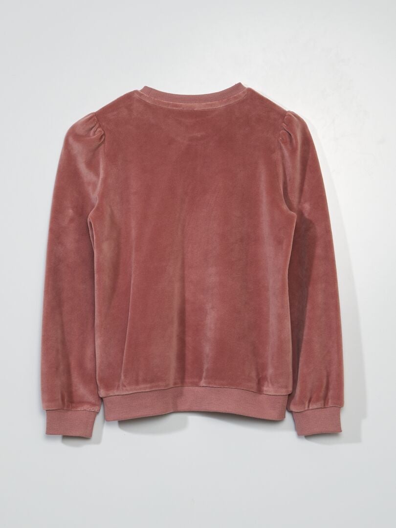 Fluwelen sweatshirt - ROZE