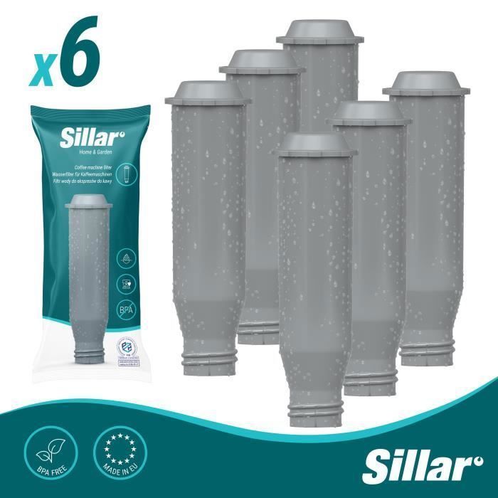 Cartucho de filtro - Sillar - F088 - Paquete de 6 - Reduce el cloro - Mejora el sabor - Compatible con Krups F088
