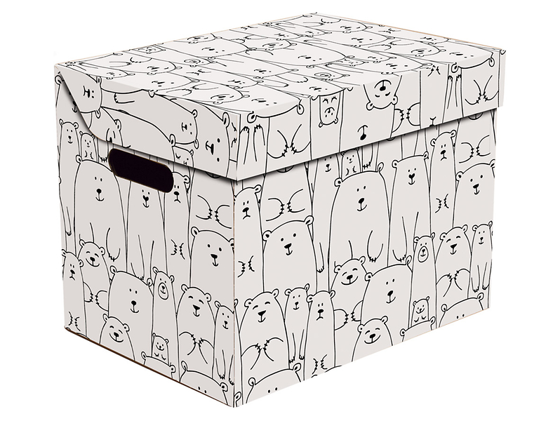 Pudło kartonowe One Misie Białe 34x25x26 cm