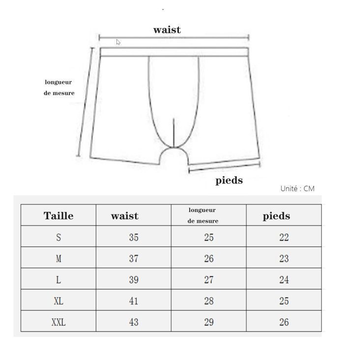 Lot de 6 Boxers Coton Hommes,Caleçon Respirant Simple avec Ceinture elastique