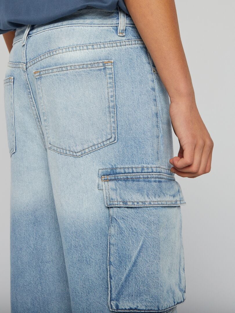 Calças cargo folgadas - AZUL