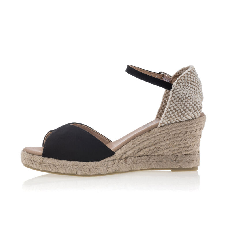 Zwarte espadrilles voor dames met touwzolen