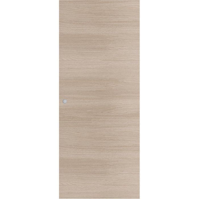 Puerta corredera - Roble claro - Alto 204 x Profundidad 3,8 x Ancho 93 cm - Sin perforaciones previas
