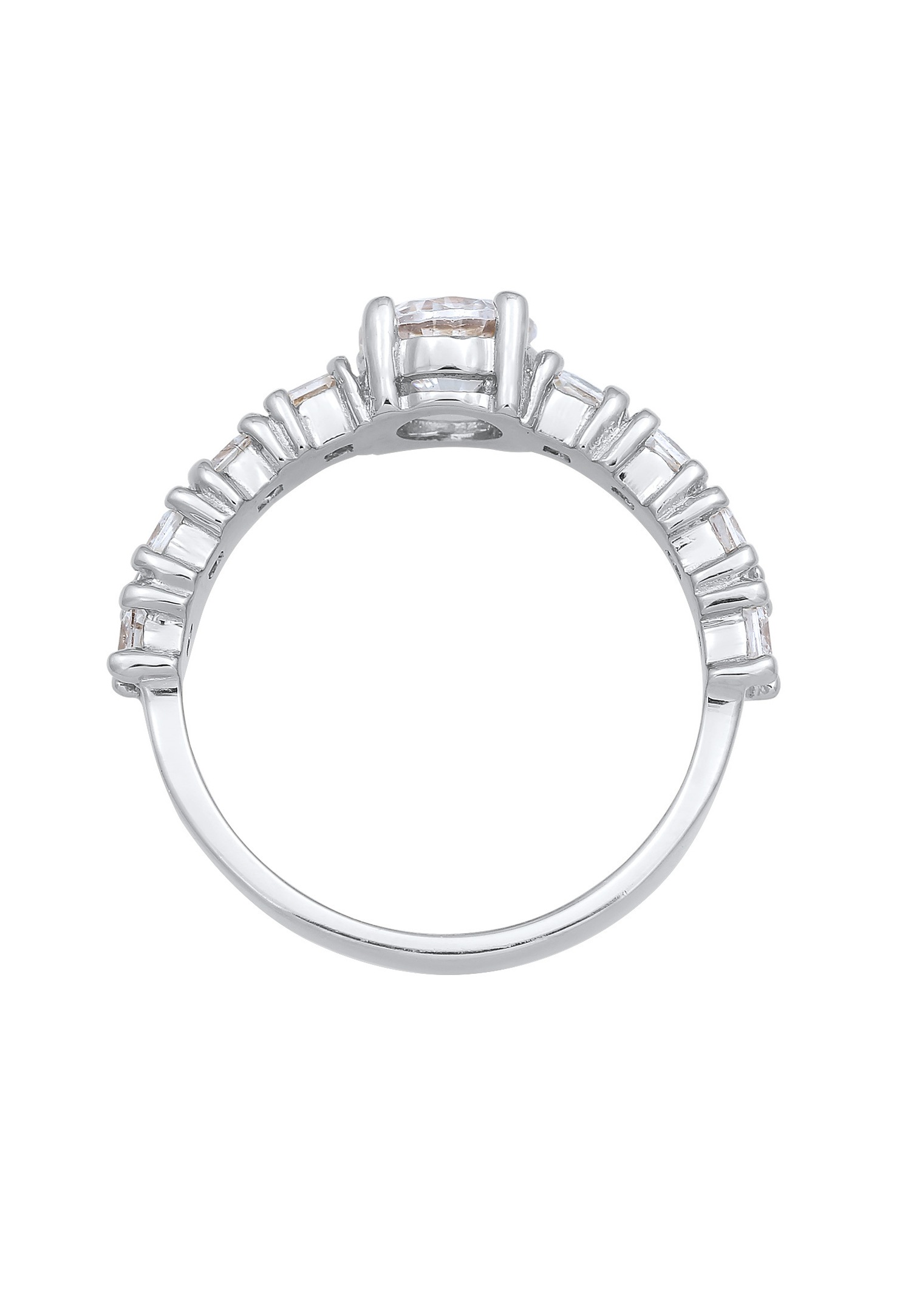 Elli Femmes Bague de fiançailles élégante avec Cristal de Zirconium en Argent Sterling 925