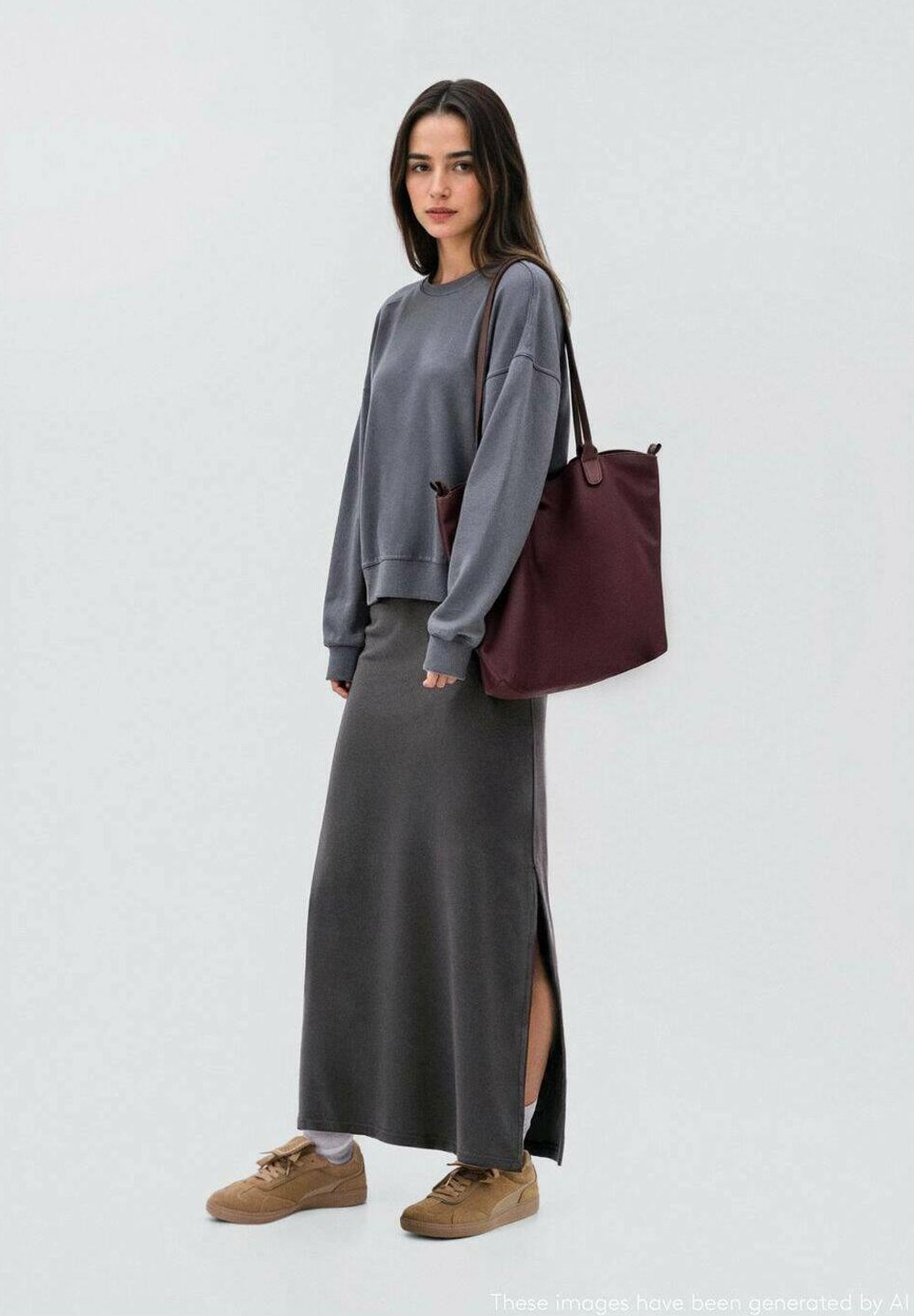 Mango Kids TEEN - Spódnica maxi - antracyt