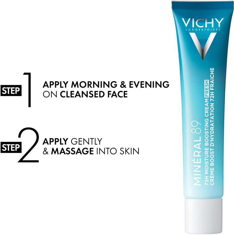 Vichy Minéral 89 72H Feuchtigkeitsspendende Creme – Erfrischende, feuchtigkeitsspendende Gesichtscreme mit Hyaluronsäure