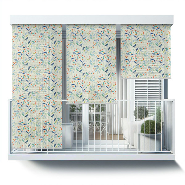 Roleta zewnętrzna - 40x180 cm -Liście i czerwone jagody