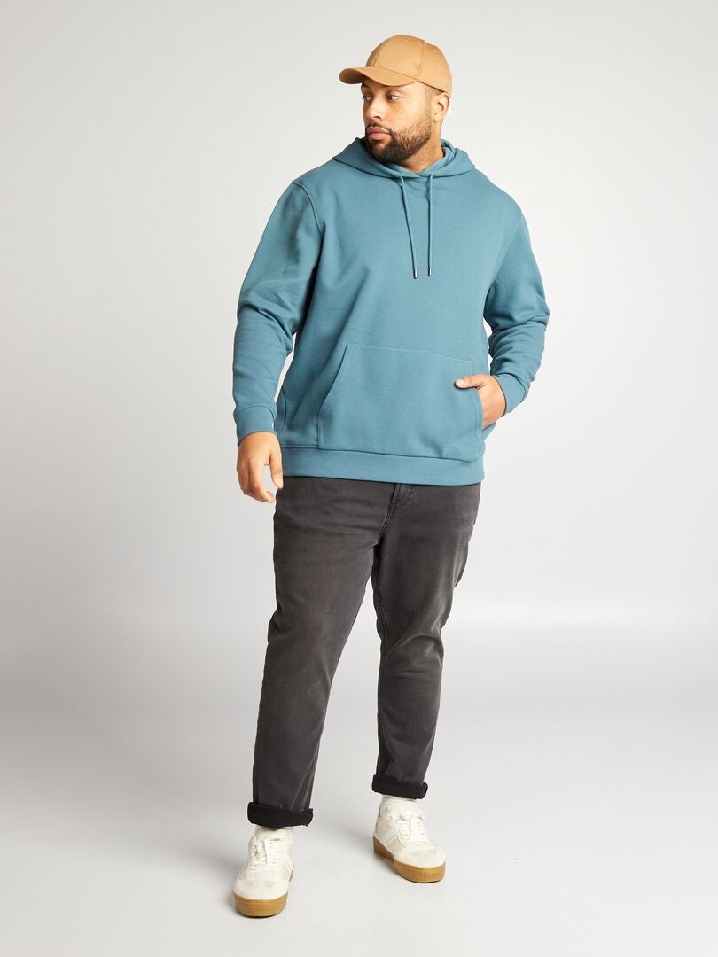 Hoodie met honingraatprint - BLAUW