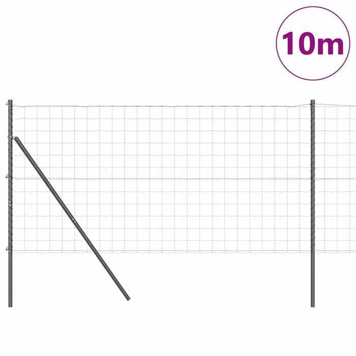 BURKE@ Grått staket med stolpe, grått 1,4x10 m stål och PVC, 17,33 kg, hög kvalitet A7215