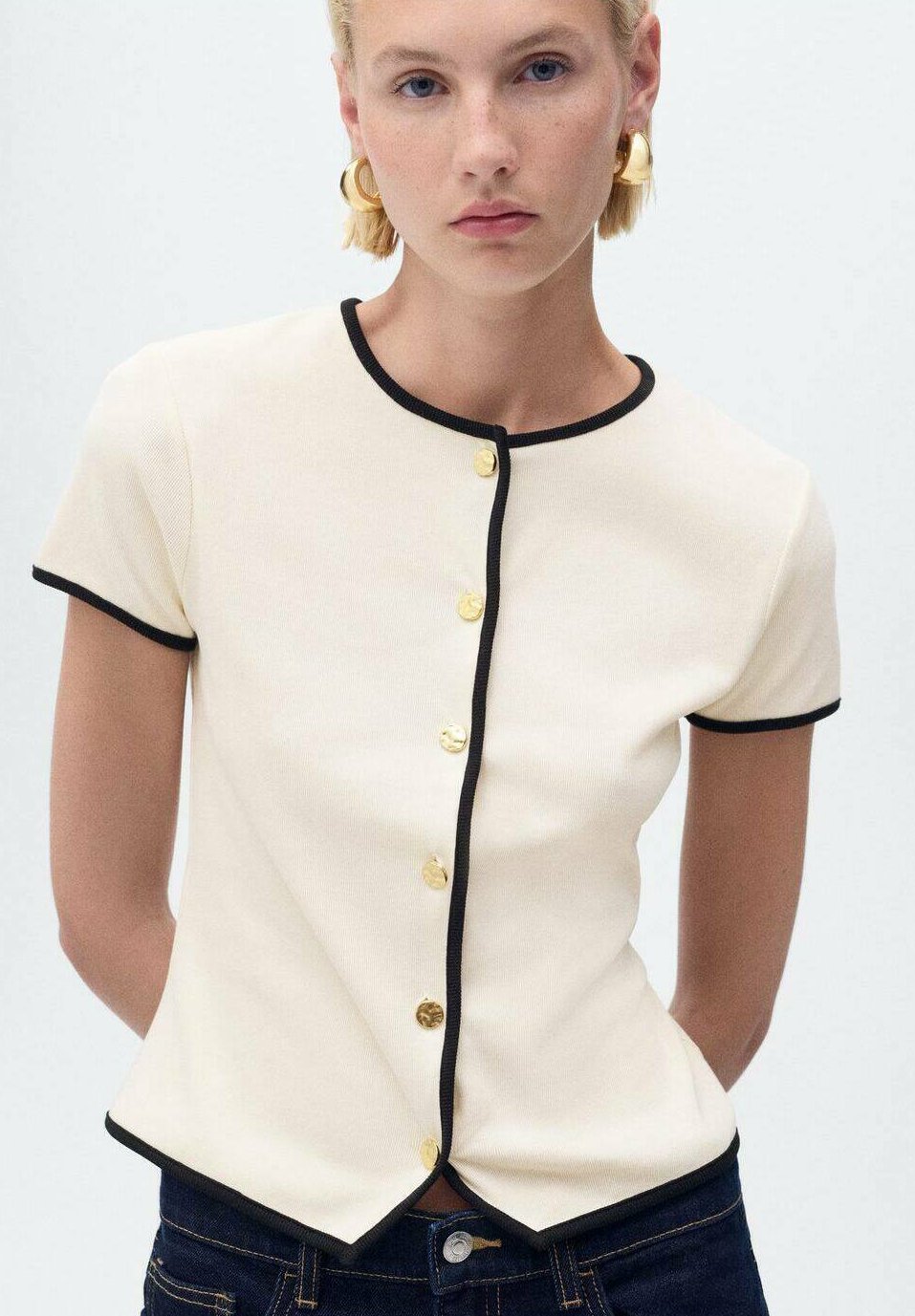 Camicetta Mango - color bianco sporco