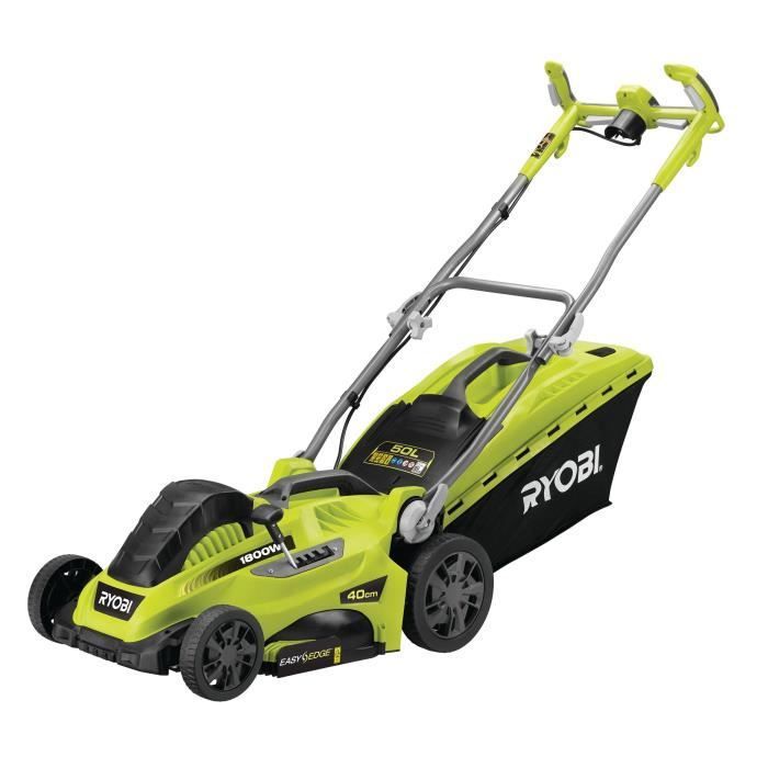 RYOBI - Cortacésped de 1800 W - Diámetro de corte de 40 cm - Recogida y trituración - Doble manillar Vertebrae™ - RLM18E40H