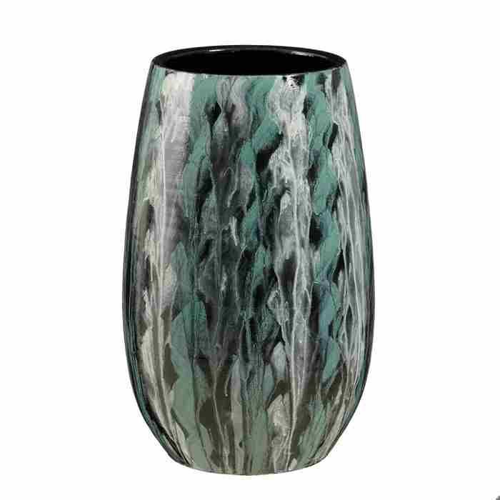 Mica Decorations Pot de fleurs Nigel - 31x31x50 cm - Terracotta - Pétrole