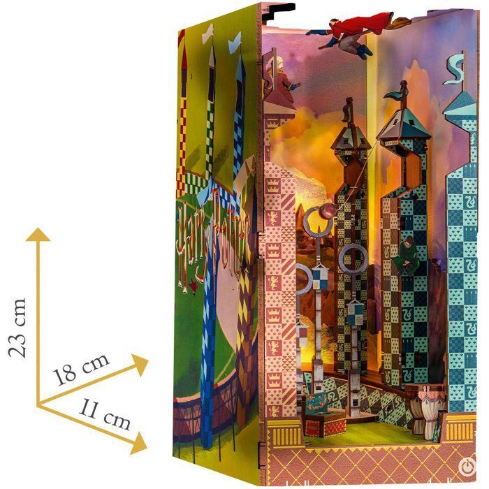 Book Nook - DIY Kit to Build 3D Model Bookend - REVELL - Tiny Adventures - Harry Potter - Quidditch Pitch - LED