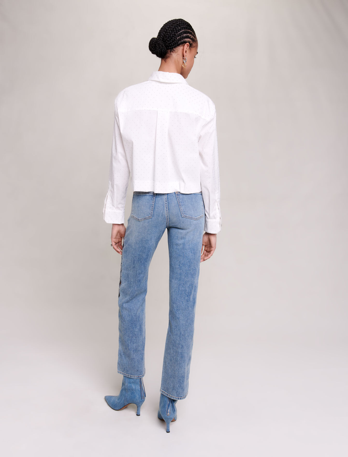 Shirt met strasssteentjes - Wit