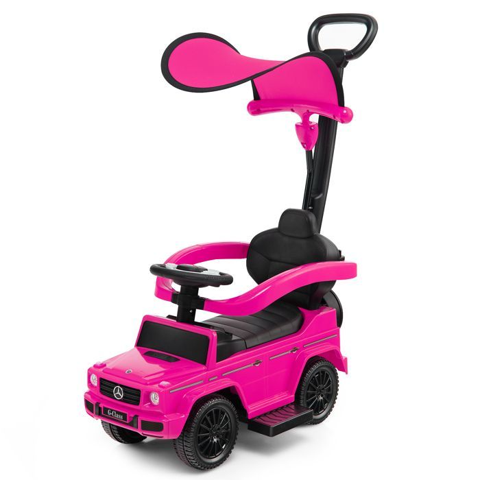 Cochecito infantil DREAMADE Mercedes Benz con licencia oficial, para bebés de 12 a 36 meses, con manillar, capota ajustable, color rosa.