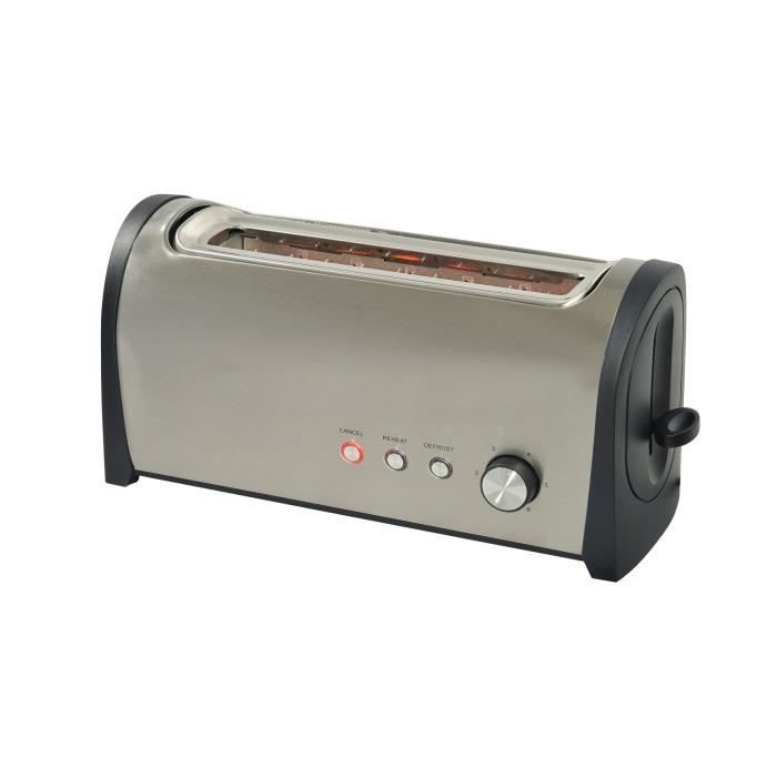 Torradeira KITCHENCHEF de 1 fatia - Aço inoxidável escovado - Termostato variável com 6 níveis de tostagem