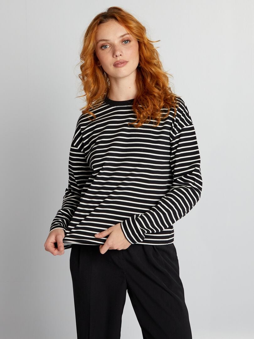 Camiseta de marinero de punto - Negra