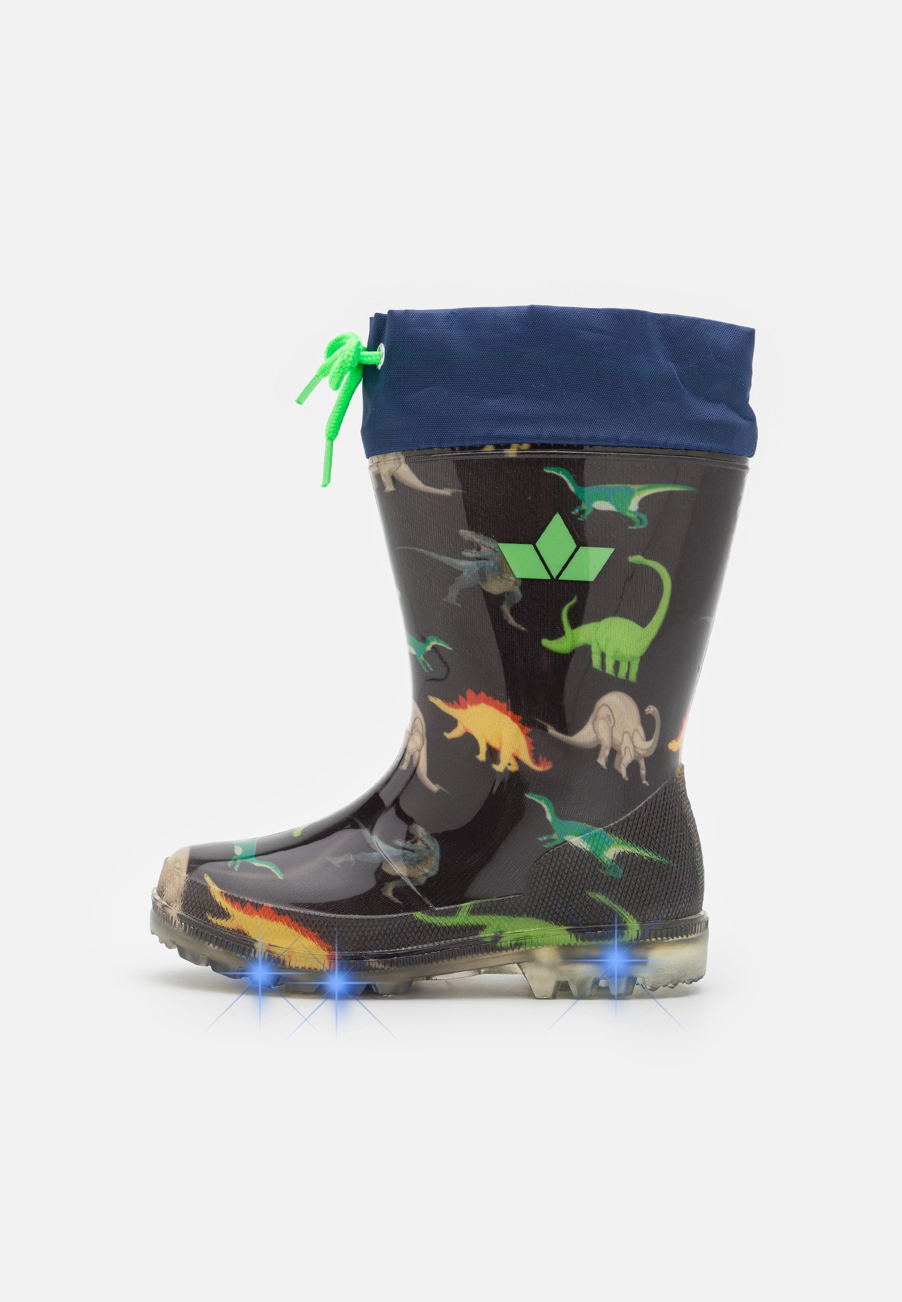 LICO WARM-LINED POWERLIGHT MET KNIPPEREND LICHT - Regenlaarzen - marineblauw/oranje/groen