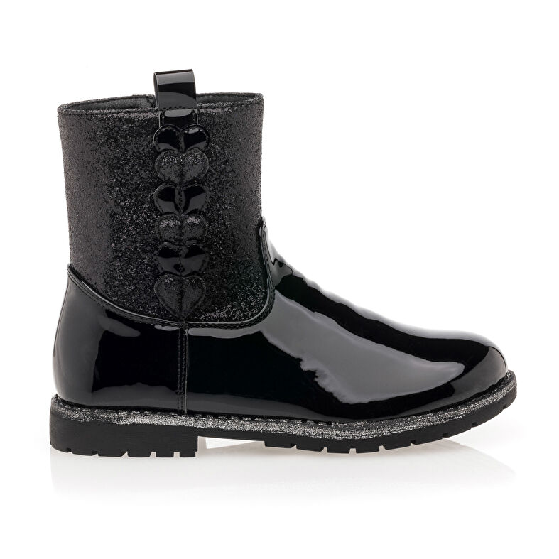 Schwarze Mädchenstiefel/Stiefeletten