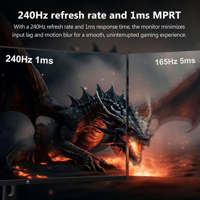 Ecran PC Gamer Z-Edge 32 pouces Moniteur ordinateur courbé, FHD 1080P 240Hz 1500R VA MPRT 1ms FreeSync