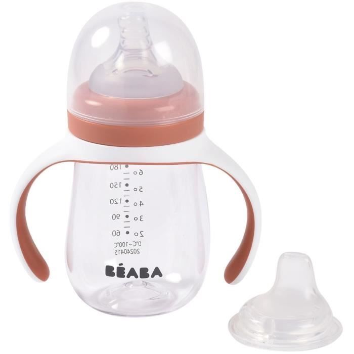 Biberon 2 in 1 per l'apprendimento - BEABA - 210 ml - Terracotta
