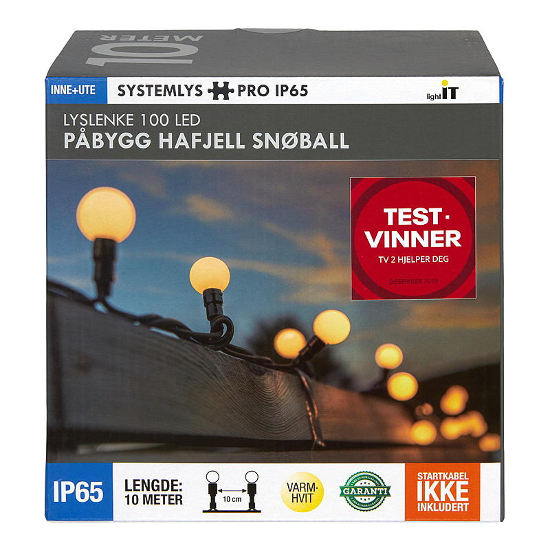 Light IT System lyskæde Snowball overflademonteret, 100 LED