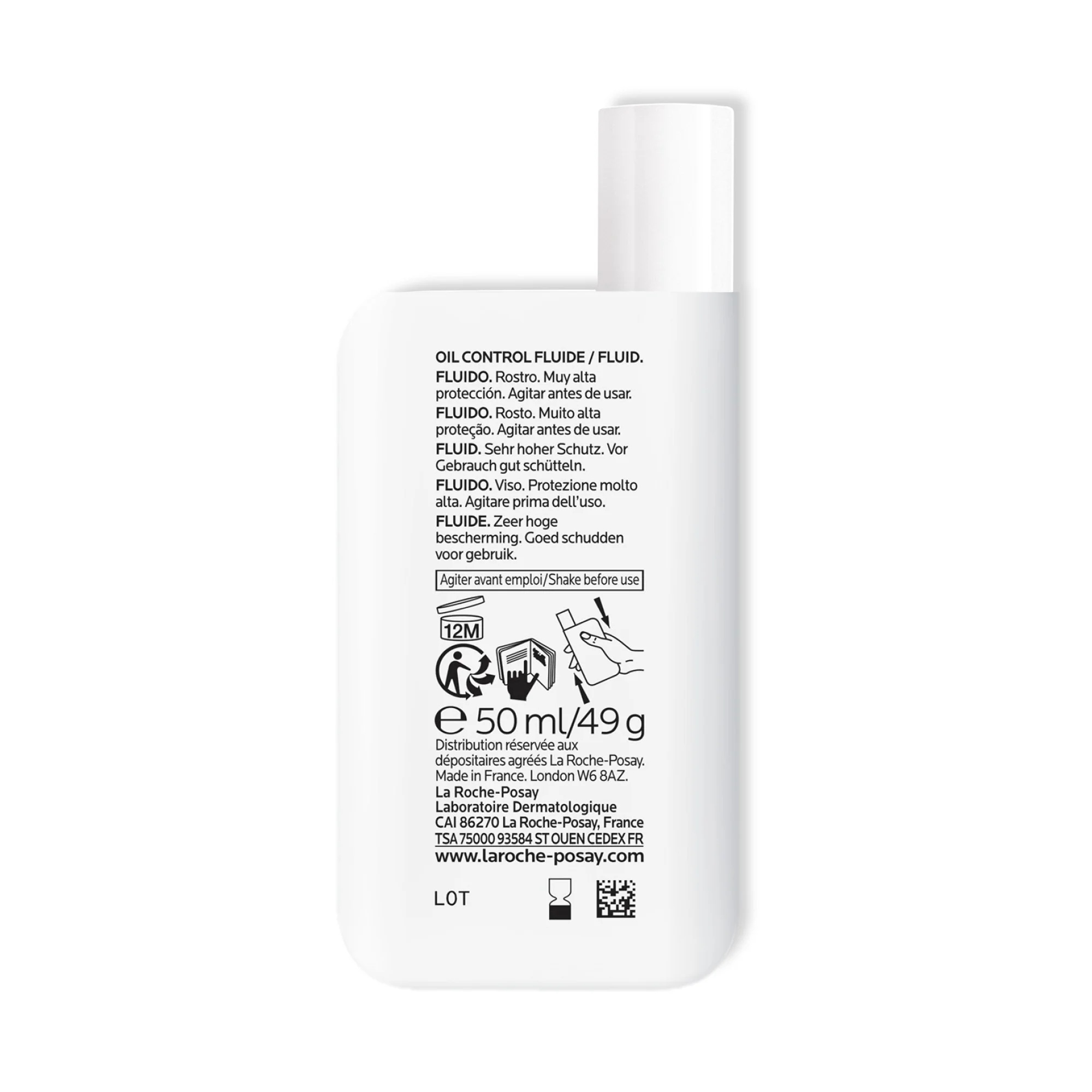 LA ROCHE POSAY La Roche Posay Anthelios Fluido Oil Control Uvmune 50+ AP 50 ml Proteção Solar